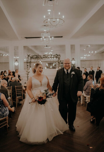 A bride celebrating her wedding